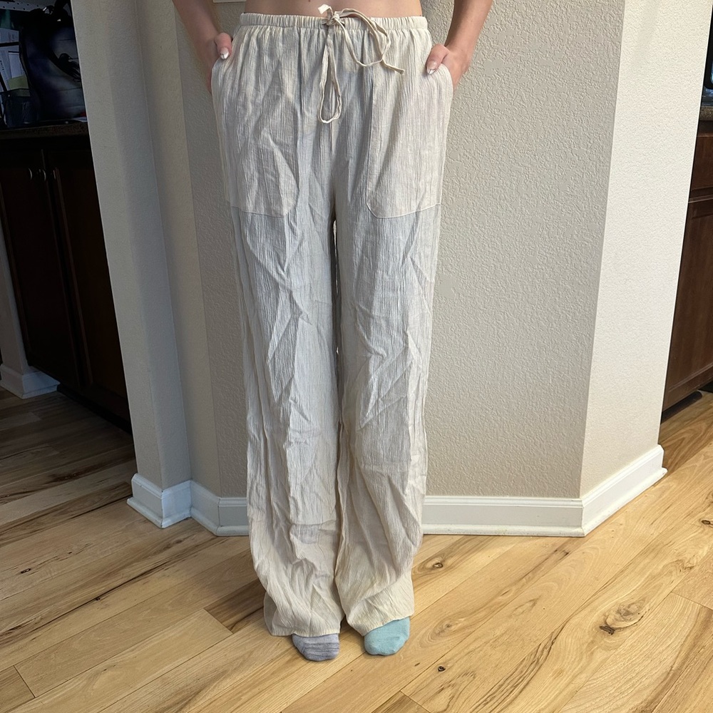 Zara Linen Beige Pants Size XS